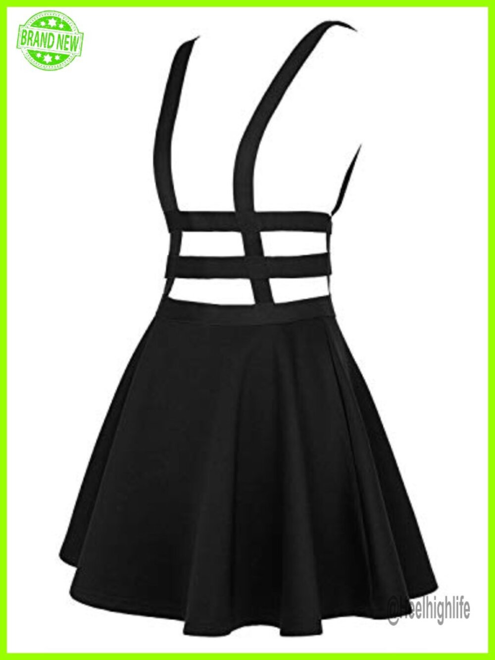 Women's Suspender Skater A-Line Mini Skirt High Waist Caged Harness